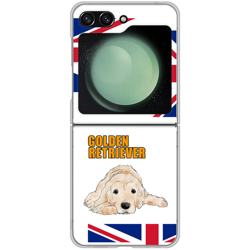 Galaxy Z Flip5 SC-54D docomo 高画質仕上げ 背面印刷 ハードケースゴールデンレトリバー