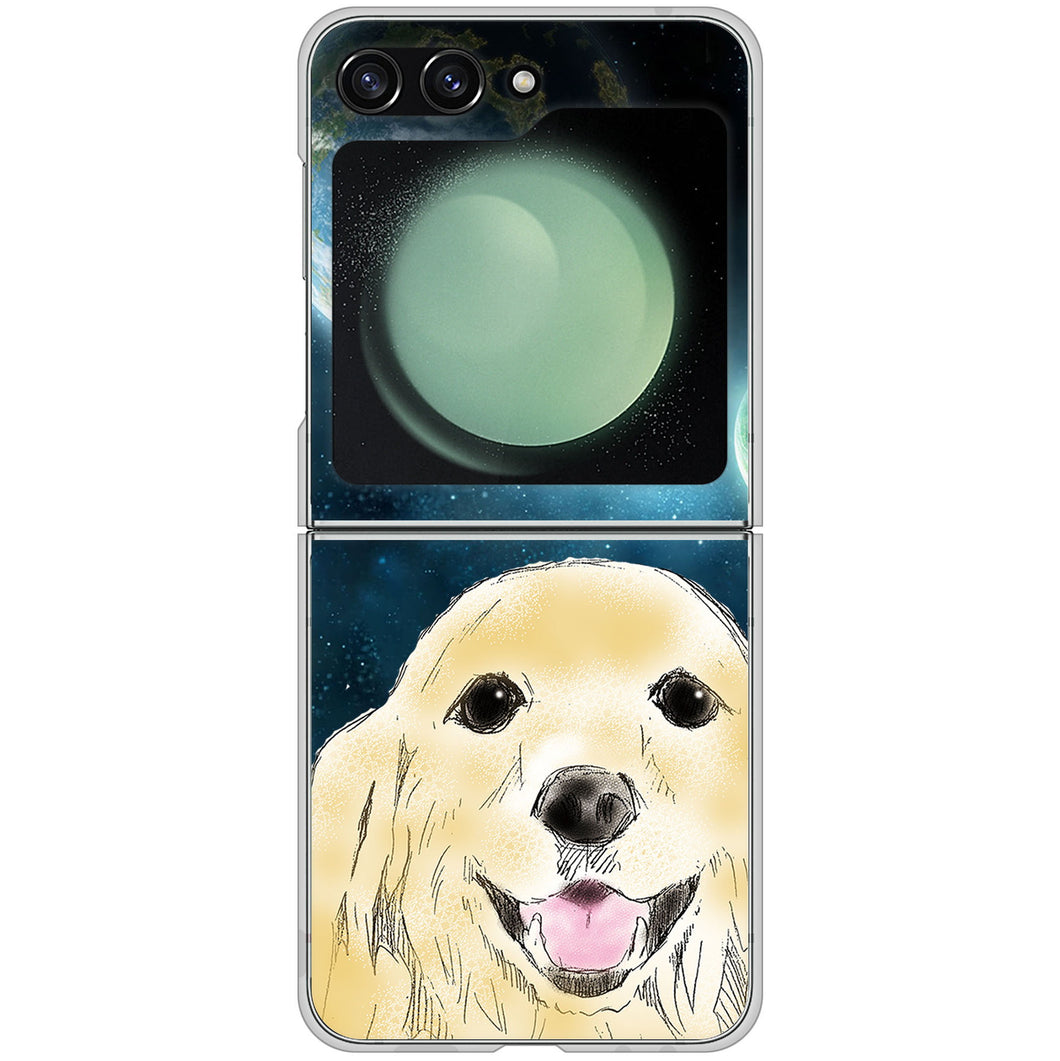 Galaxy Z Flip5 SC-54D docomo 高画質仕上げ 背面印刷 ハードケースゴールデンレトリバー