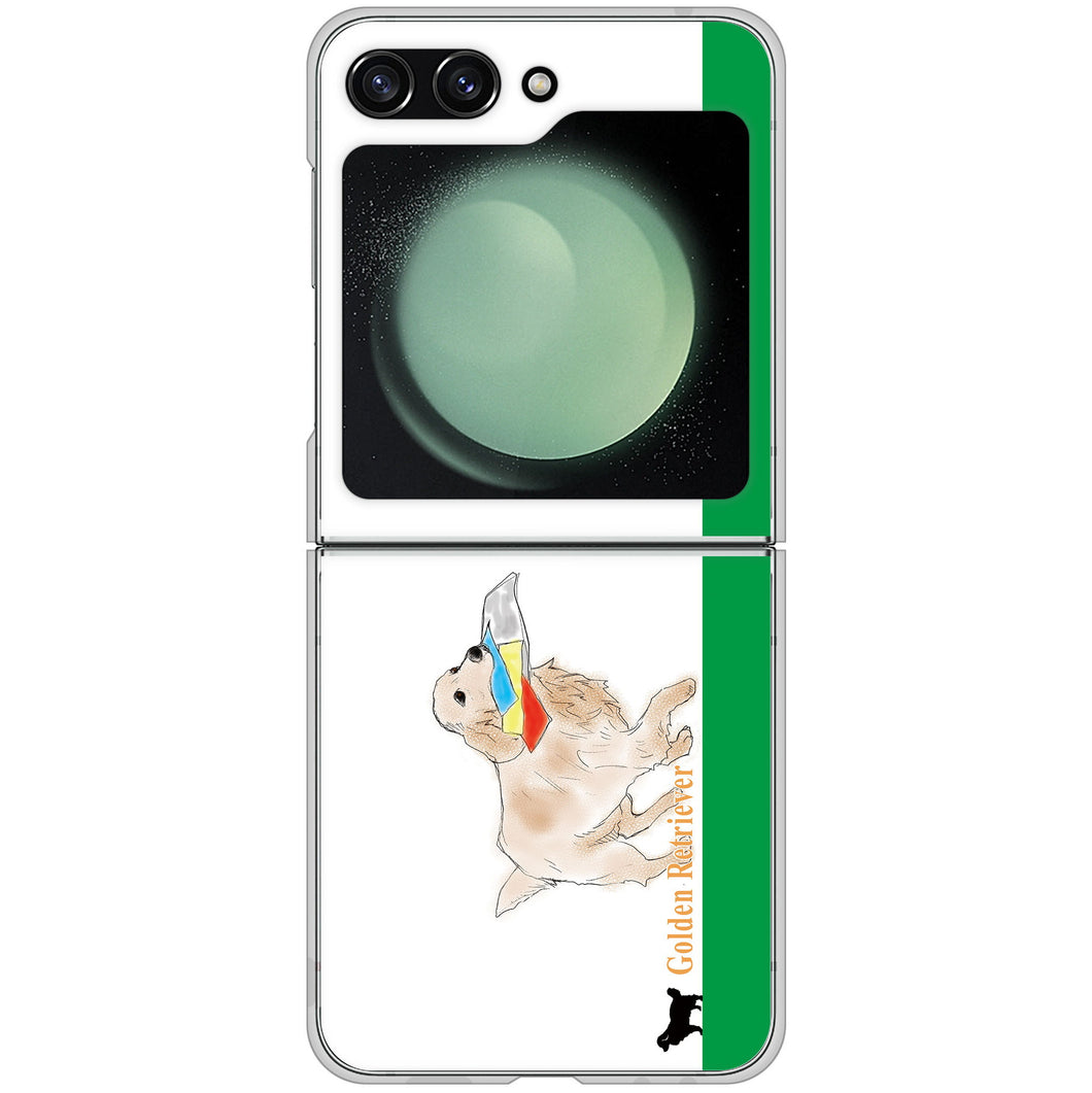 Galaxy Z Flip5 SC-54D docomo 高画質仕上げ 背面印刷 ハードケースゴールデンレトリバー