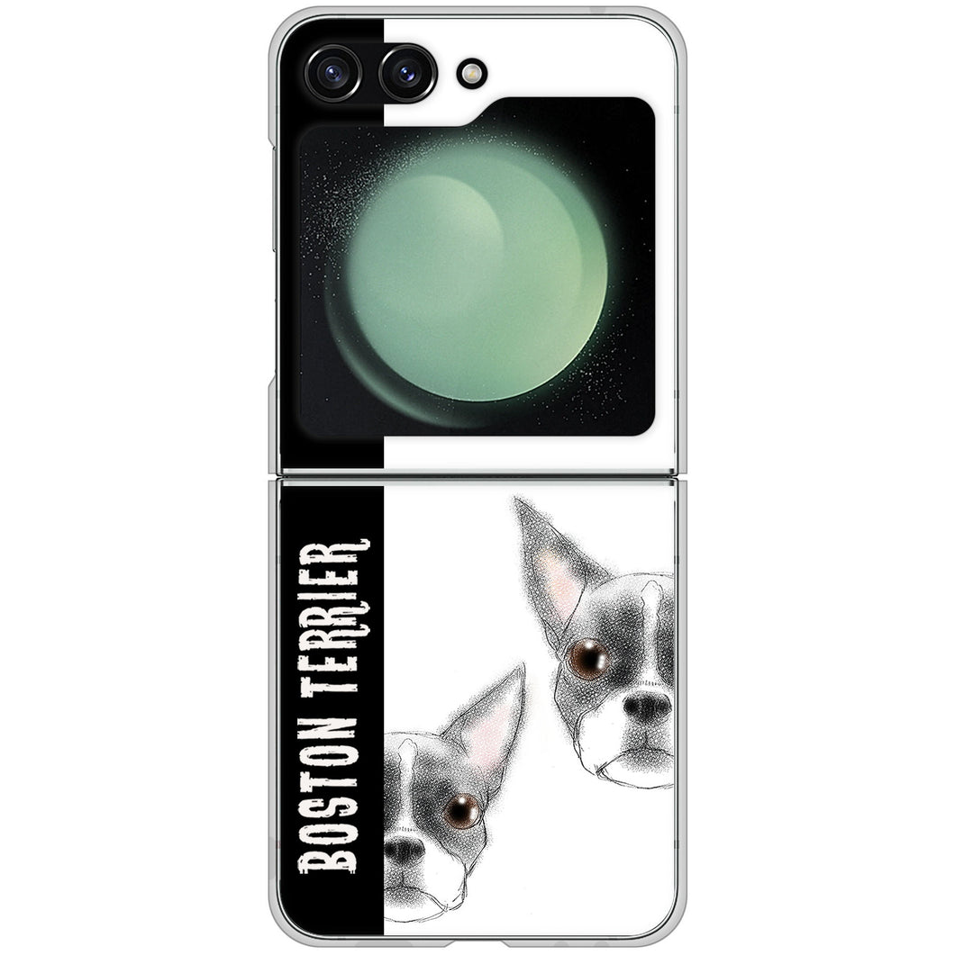 Galaxy Z Flip5 SC-54D docomo 高画質仕上げ 背面印刷 ハードケースボストンテリア