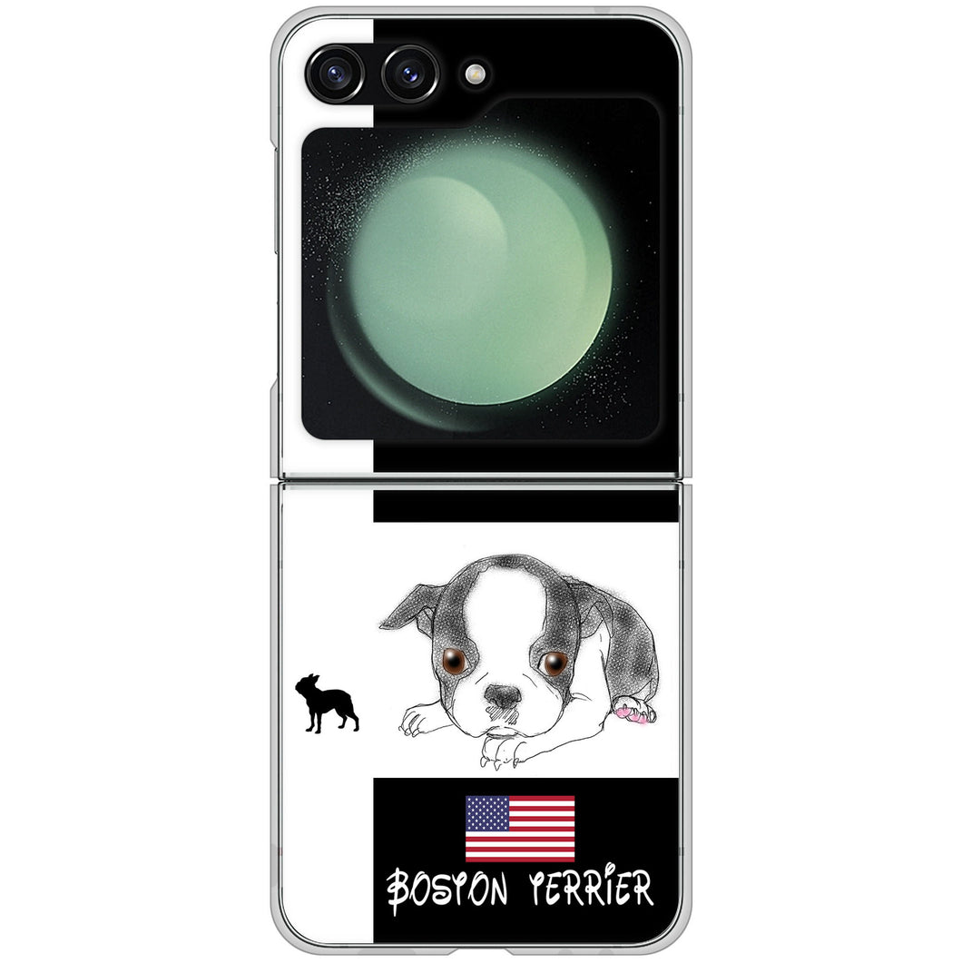 Galaxy Z Flip5 SC-54D docomo 高画質仕上げ 背面印刷 ハードケースボストンテリア