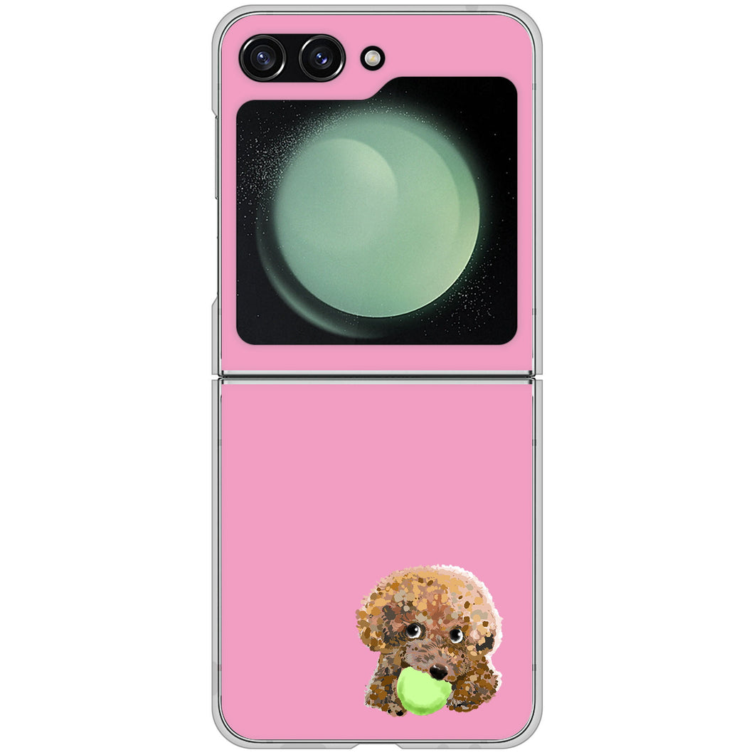 Galaxy Z Flip5 SC-54D docomo 高画質仕上げ 背面印刷 ハードケーストイプードル&ボール