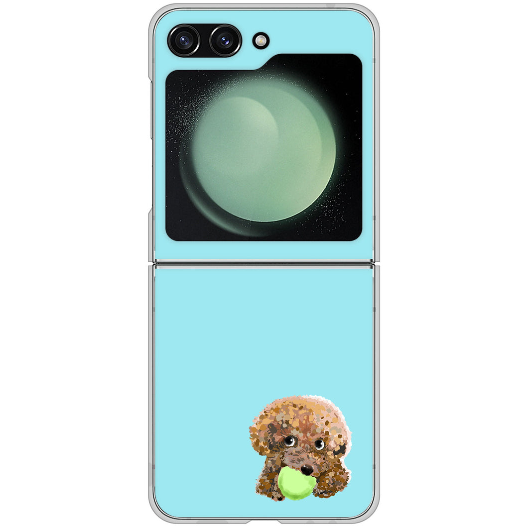 Galaxy Z Flip5 SC-54D docomo 高画質仕上げ 背面印刷 ハードケーストイプードル&ボール