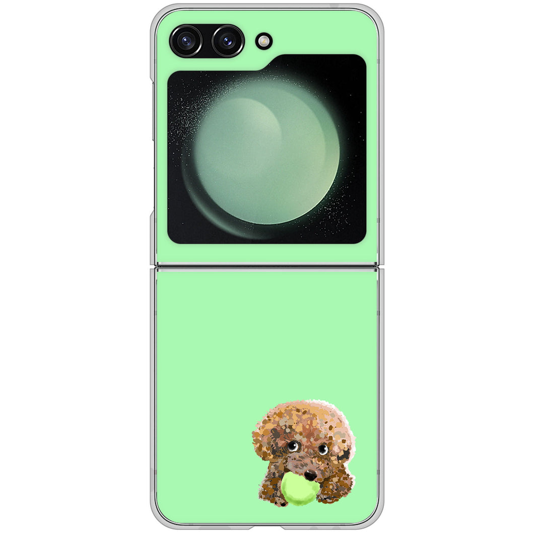 Galaxy Z Flip5 SC-54D docomo 高画質仕上げ 背面印刷 ハードケーストイプードル&ボール