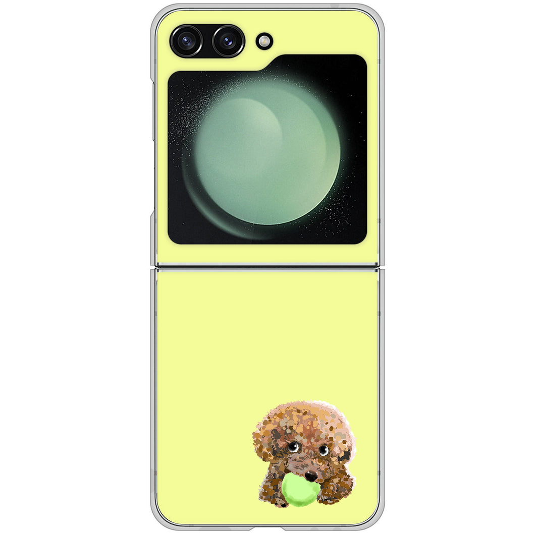 Galaxy Z Flip5 SC-54D docomo 高画質仕上げ 背面印刷 ハードケーストイプードル&ボール
