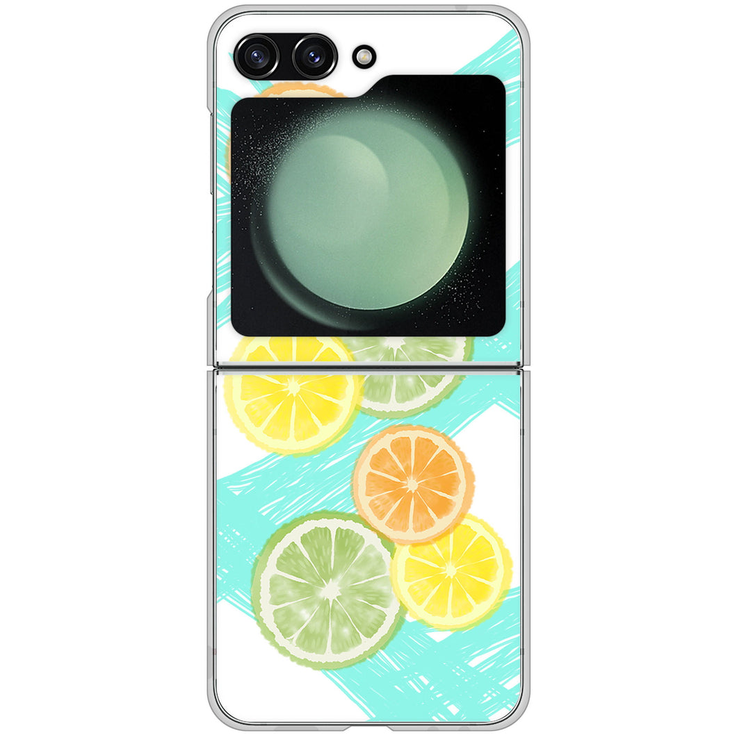 Galaxy Z Flip5 SC-54D docomo 高画質仕上げ 背面印刷 ハードケース 【YJ183 オレンジライム】