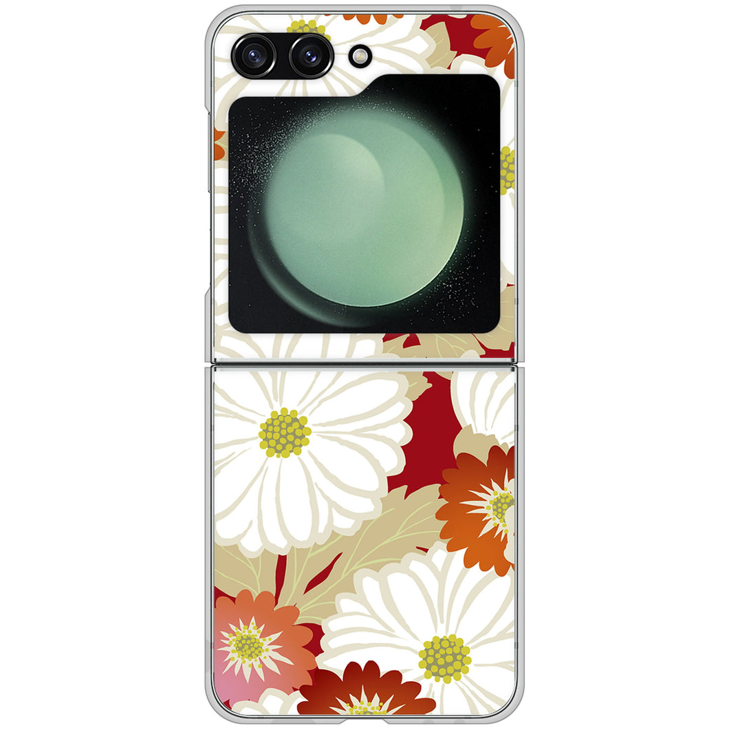 Galaxy Z Flip5 SC-54D docomo 高画質仕上げ 背面印刷 ハードケース和花柄