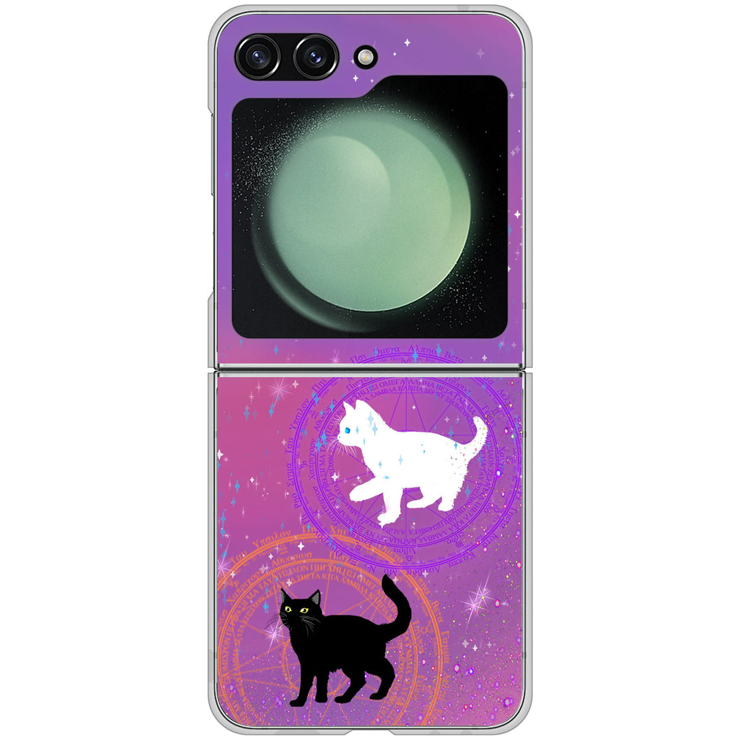Galaxy Z Flip5 SC-54D docomo 高画質仕上げ 背面印刷 ハードケース魔法陣猫