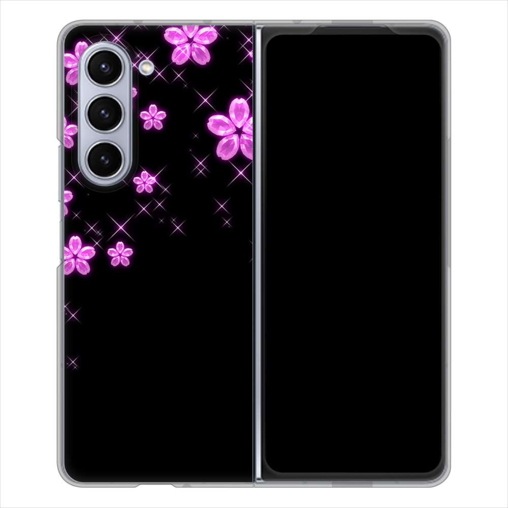 Galaxy Z Fold5 SC-55D docomo 高画質仕上げ 背面印刷 ハードケース 【019 桜クリスタル】
