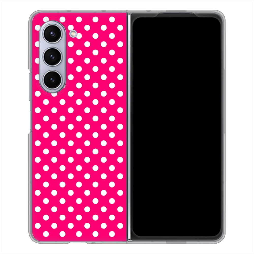 Galaxy Z Fold5 SC-55D docomo 高画質仕上げ 背面印刷 ハードケースシンプル柄(水玉)