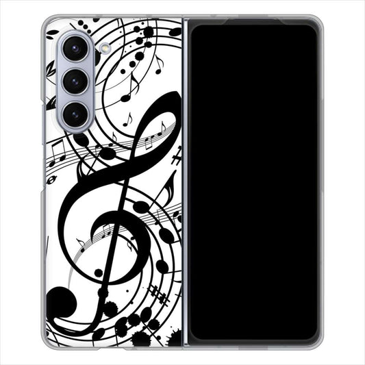 Galaxy Z Fold5 SC-55D docomo 高画質仕上げ 背面印刷 ハードケース音符