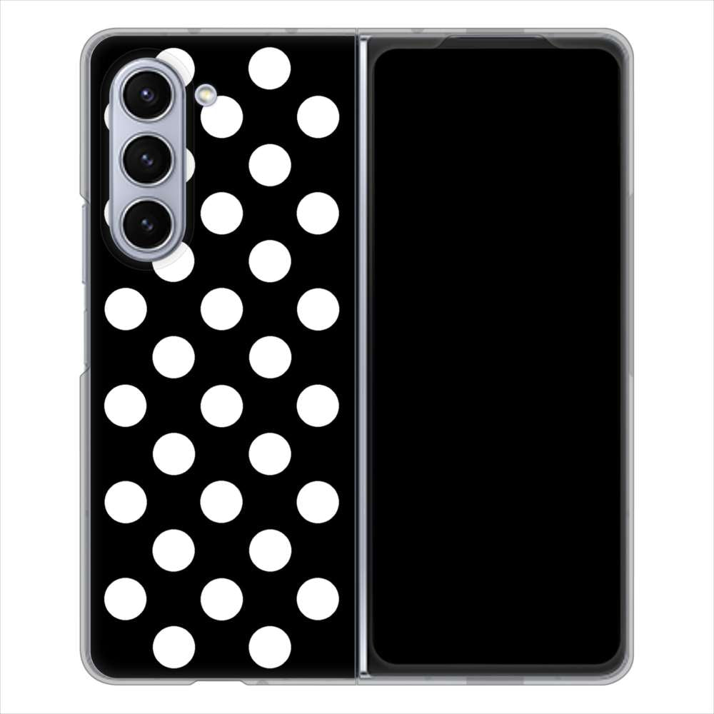 Galaxy Z Fold5 SC-55D docomo 高画質仕上げ 背面印刷 ハードケースシンプル柄(水玉)