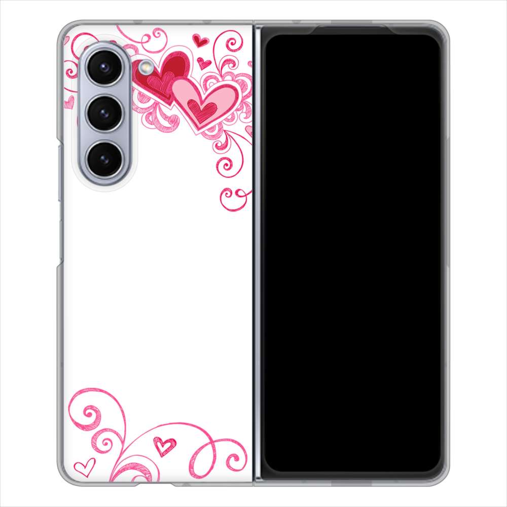 Galaxy Z Fold5 SC-55D docomo 高画質仕上げ 背面印刷 ハードケースプリティハート