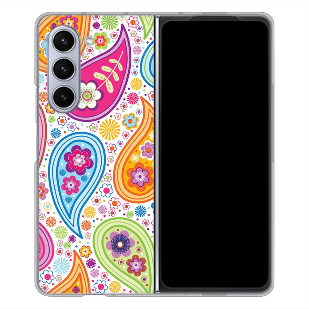 Galaxy Z Fold5 SC-55D docomo 高画質仕上げ 背面印刷 ハードケースペイズリー