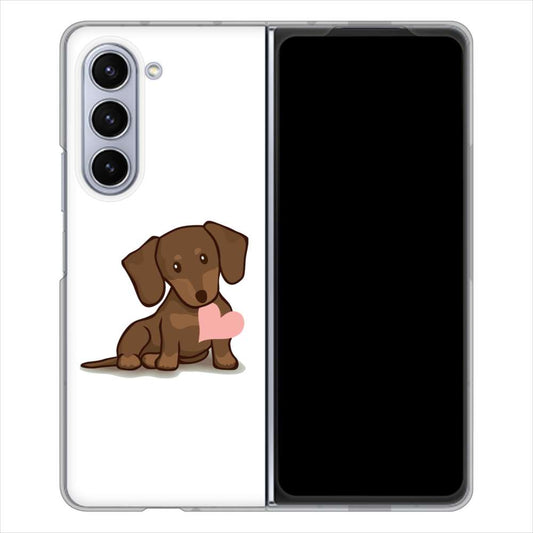 Galaxy Z Fold5 SC-55D docomo 高画質仕上げ 背面印刷 ハードケース 【394 I love ダックス】