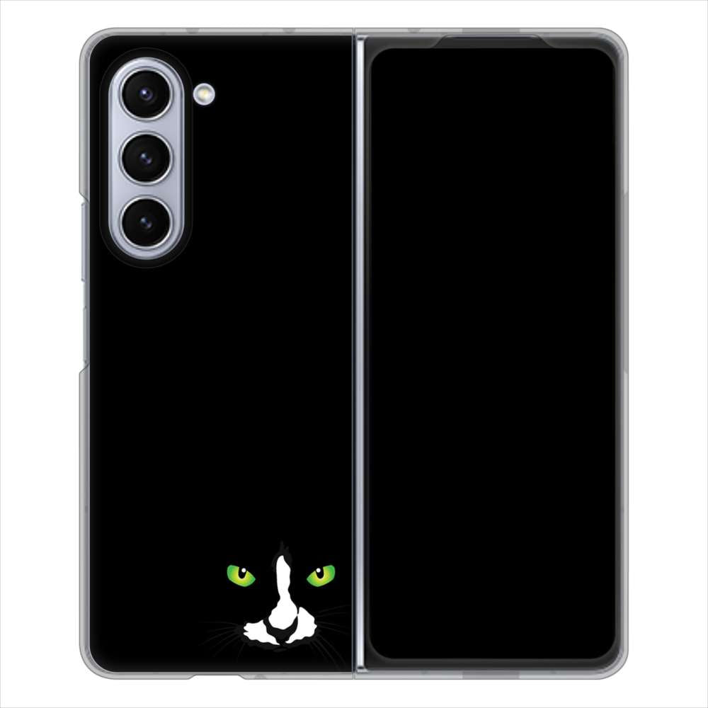 Galaxy Z Fold5 SC-55D docomo 高画質仕上げ 背面印刷 ハードケース 【398 黒ネコ】