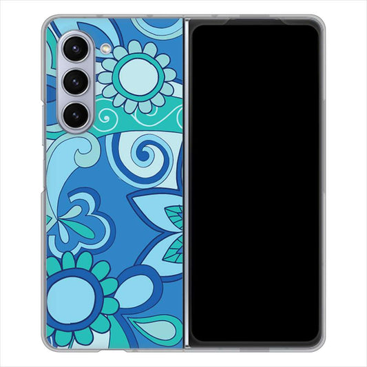 Galaxy Z Fold5 SC-55D docomo 高画質仕上げ 背面印刷 ハードケース 【409 ブルーミックス】