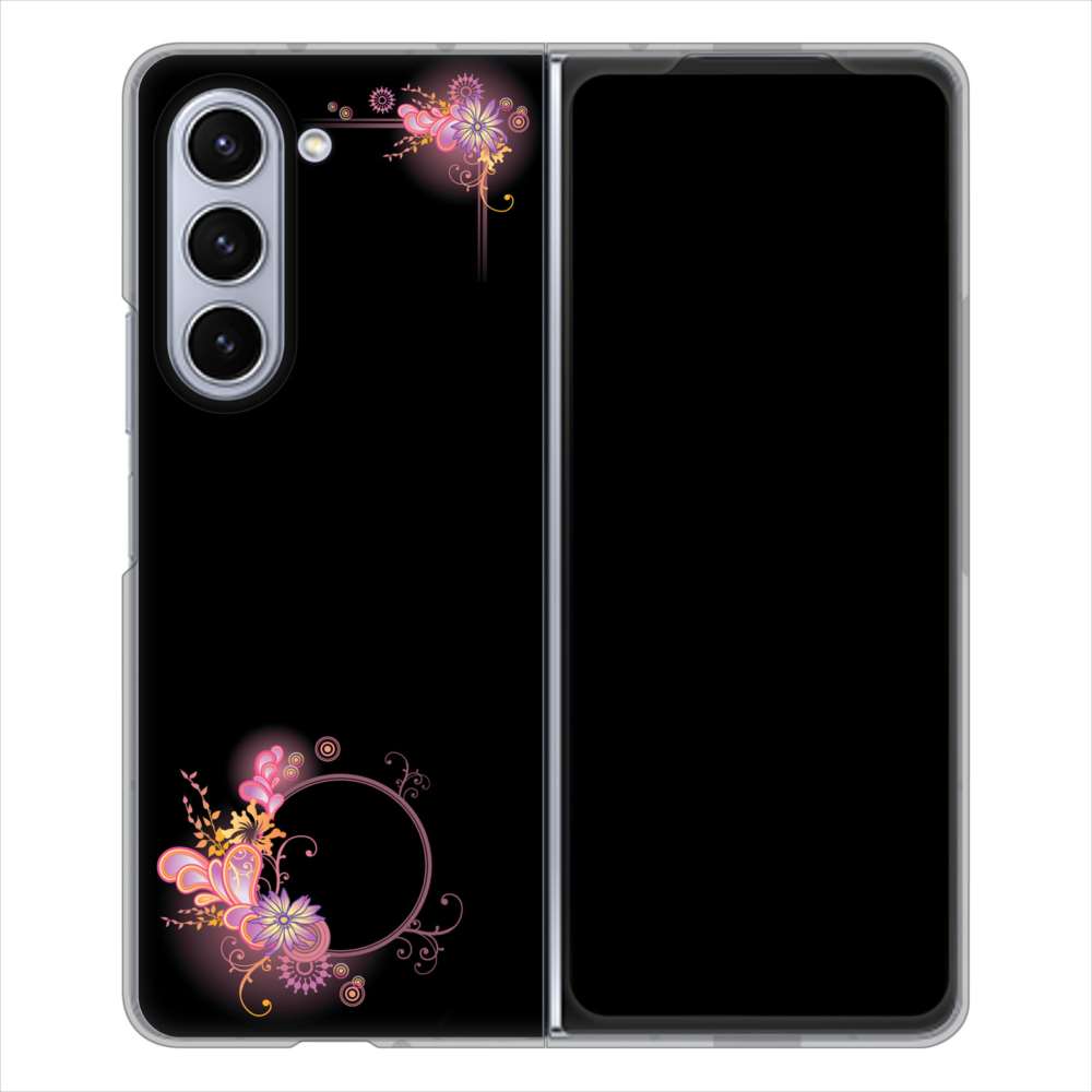 Galaxy Z Fold5 SC-55D docomo 高画質仕上げ 背面印刷 ハードケース 【437 華のフレーム】