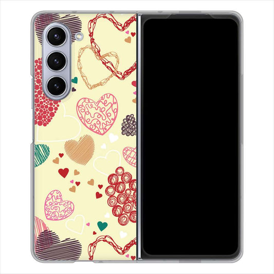 Galaxy Z Fold5 SC-55D docomo 480 素朴なハート ハードケース 背面印刷