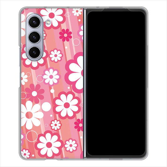 Galaxy Z Fold5 SC-55D docomo 高画質仕上げ 背面印刷 ハードケース 【751 マーガレット(ピンク系)】