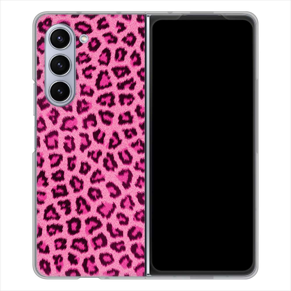 Galaxy Z Fold5 SC-55D docomo 高画質仕上げ 背面印刷 ハードケースヒョウ柄ベーシックS