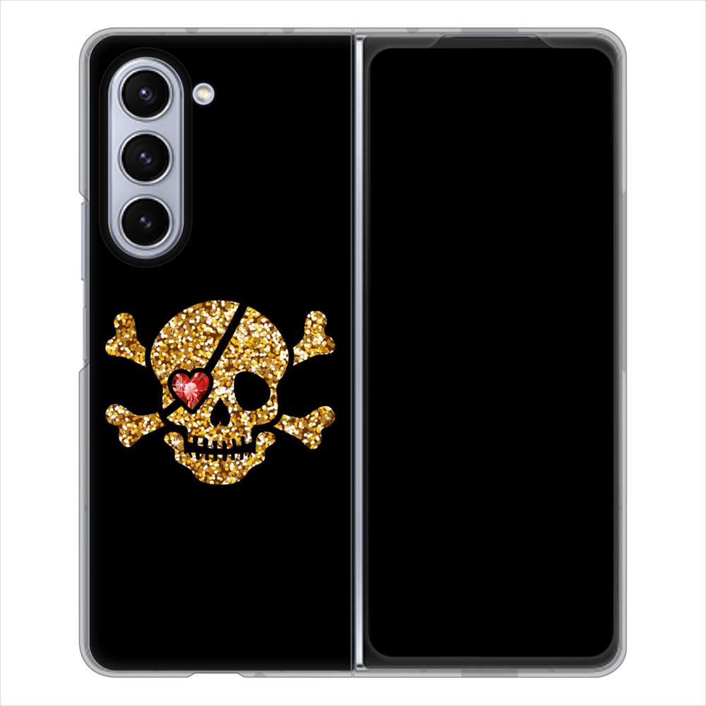 Galaxy Z Fold5 SC-55D docomo 高画質仕上げ 背面印刷 ハードケース 【1082 海賊ドクロ】