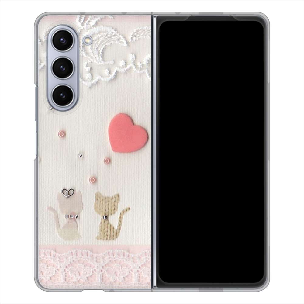 Galaxy Z Fold5 SC-55D docomo 高画質仕上げ 背面印刷 ハードケースクラフト写真ネコ