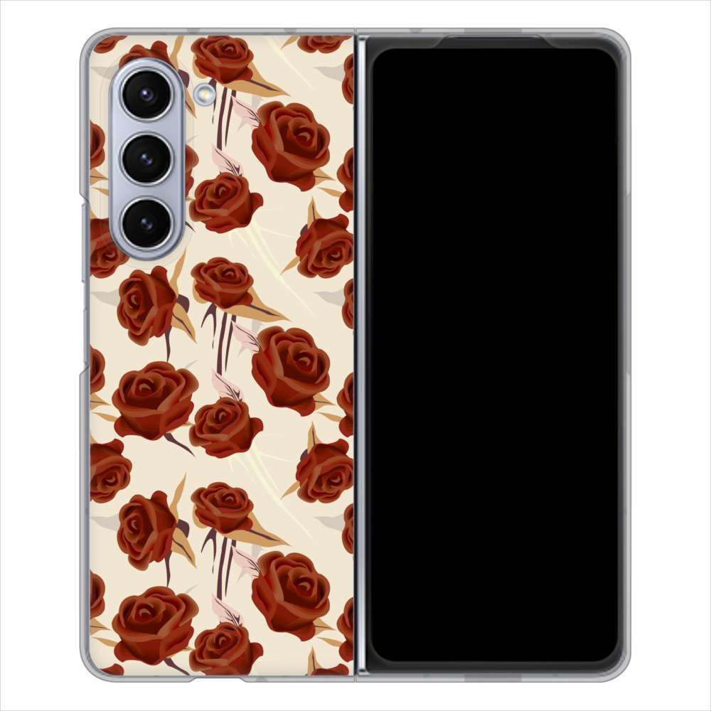 Galaxy Z Fold5 SC-55D docomo 高画質仕上げ 背面印刷 ハードケース 【1157 クラシックローズ】