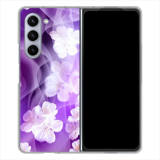 Galaxy Z Fold5 SC-55D docomo 高画質仕上げ 背面印刷 ハードケース 【1211 桜とパープルの風】