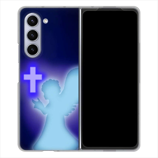 Galaxy Z Fold5 SC-55D docomo 高画質仕上げ 背面印刷 ハードケース 【1249 祈りを捧げる天使】