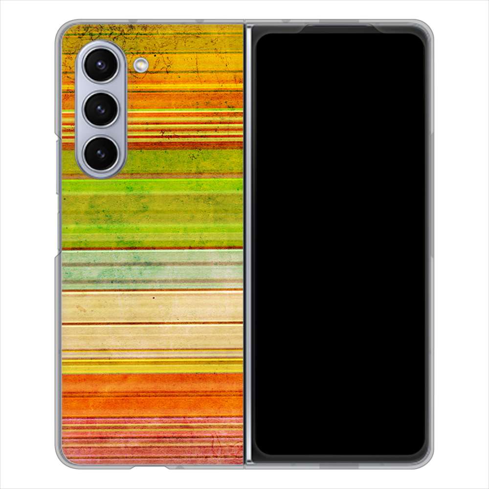 Galaxy Z Fold5 SC-55D docomo 高画質仕上げ 背面印刷 ハードケース 【1324 ビンテージボーダー(色彩)】