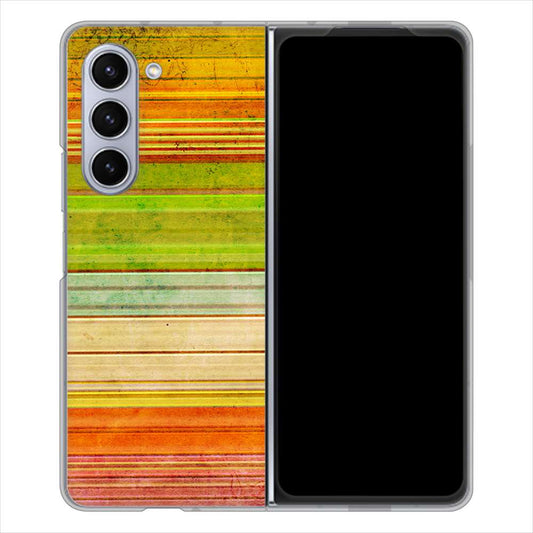 Galaxy Z Fold5 SC-55D docomo 高画質仕上げ 背面印刷 ハードケース 【1324 ビンテージボーダー(色彩)】