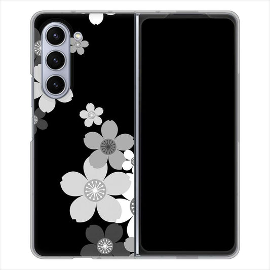 Galaxy Z Fold5 SC-55D docomo 高画質仕上げ 背面印刷 ハードケース 【1334 桜のフレーム】