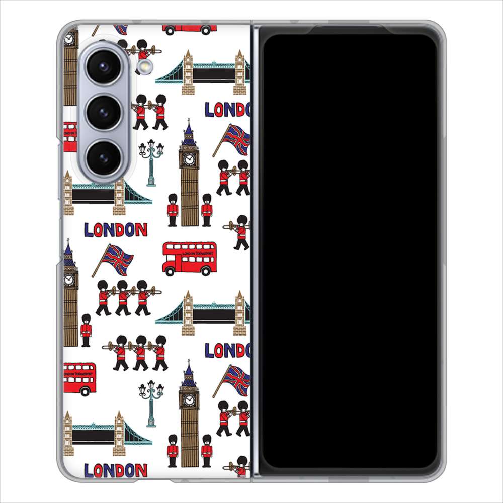 Galaxy Z Fold5 SC-55D docomo 高画質仕上げ 背面印刷 ハードケース 【EK811 ロンドンの街】