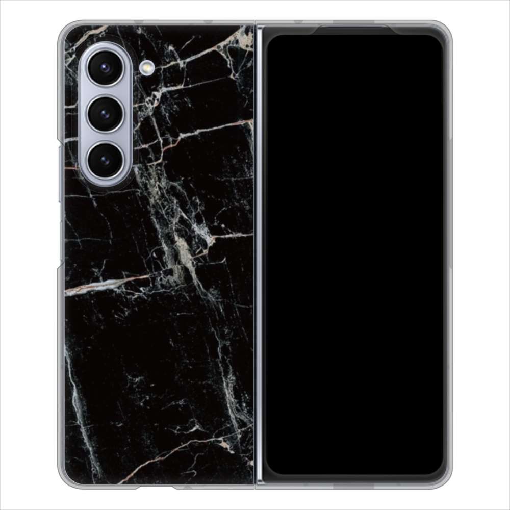 Galaxy Z Fold5 SC-55D docomo 高画質仕上げ 背面印刷 ハードケース大理石BK