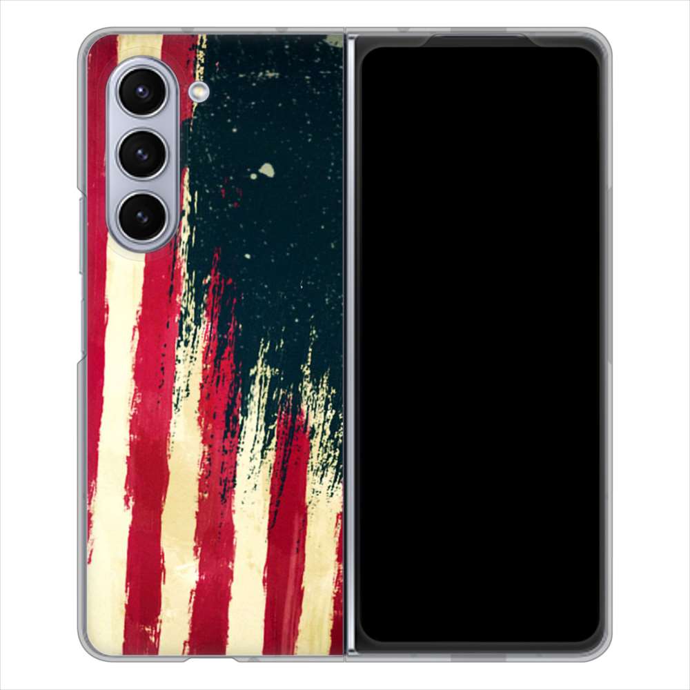 Galaxy Z Fold5 SC-55D docomo 高画質仕上げ 背面印刷 ハードケース 【MI805 ヴィンテージアメリカ】