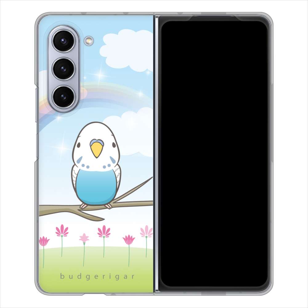 Galaxy Z Fold5 SC-55D docomo 高画質仕上げ 背面印刷 ハードケースセキセイインコ