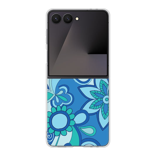 Galaxy Z Flip7 SC-55F docomo 高画質仕上げ 背面印刷 ハードケース 【409 ブルーミックス】