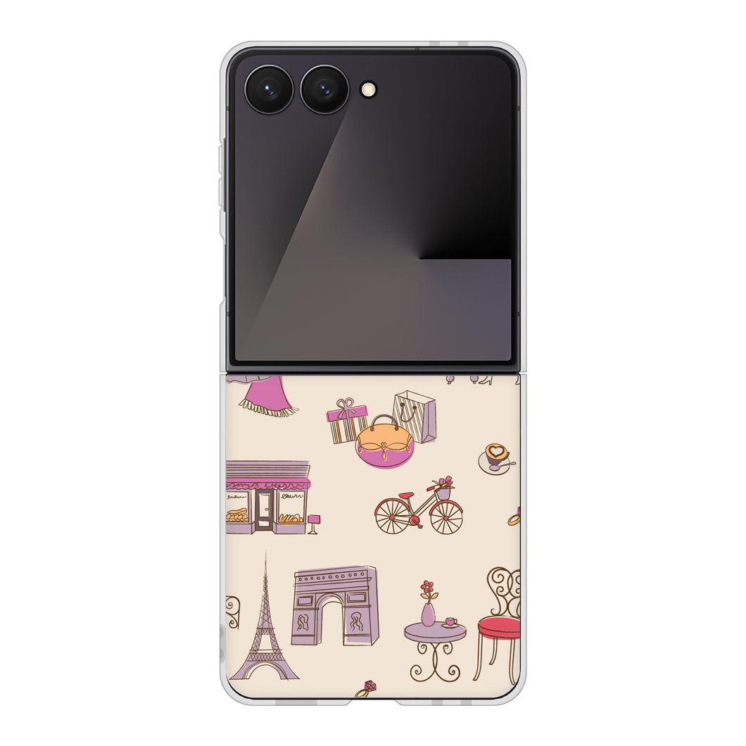 Galaxy Z Flip7 SC-55F docomo 高画質仕上げ 背面印刷 ハードケースLOVE フランス