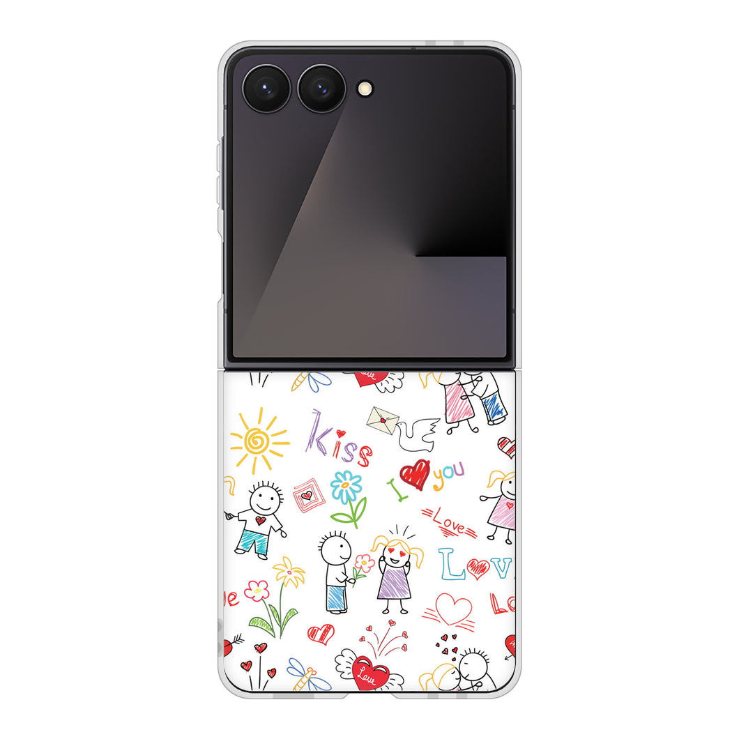 Galaxy Z Flip7 SC-55F docomo 高画質仕上げ 背面印刷 ハードケースカップル&ファミリー