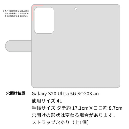 Galaxy S20 Ultra 5G SCG03 au 高画質仕上げ プリント手帳型ケース ( 薄型スリム ) 【716 ピンクフラワー】