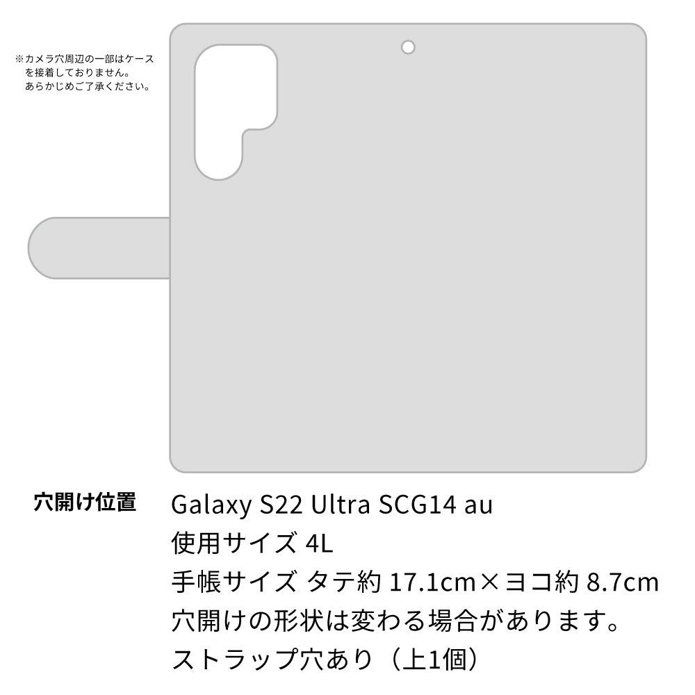 Galaxy S22 Ultra SCG14 au ローズ＆カメリア 手帳型ケース