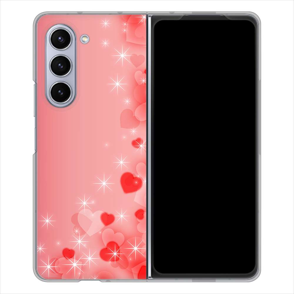 Galaxy Z Fold5 SCG22 au 高画質仕上げ 背面印刷 ハードケース 【003 ハート色の夢】