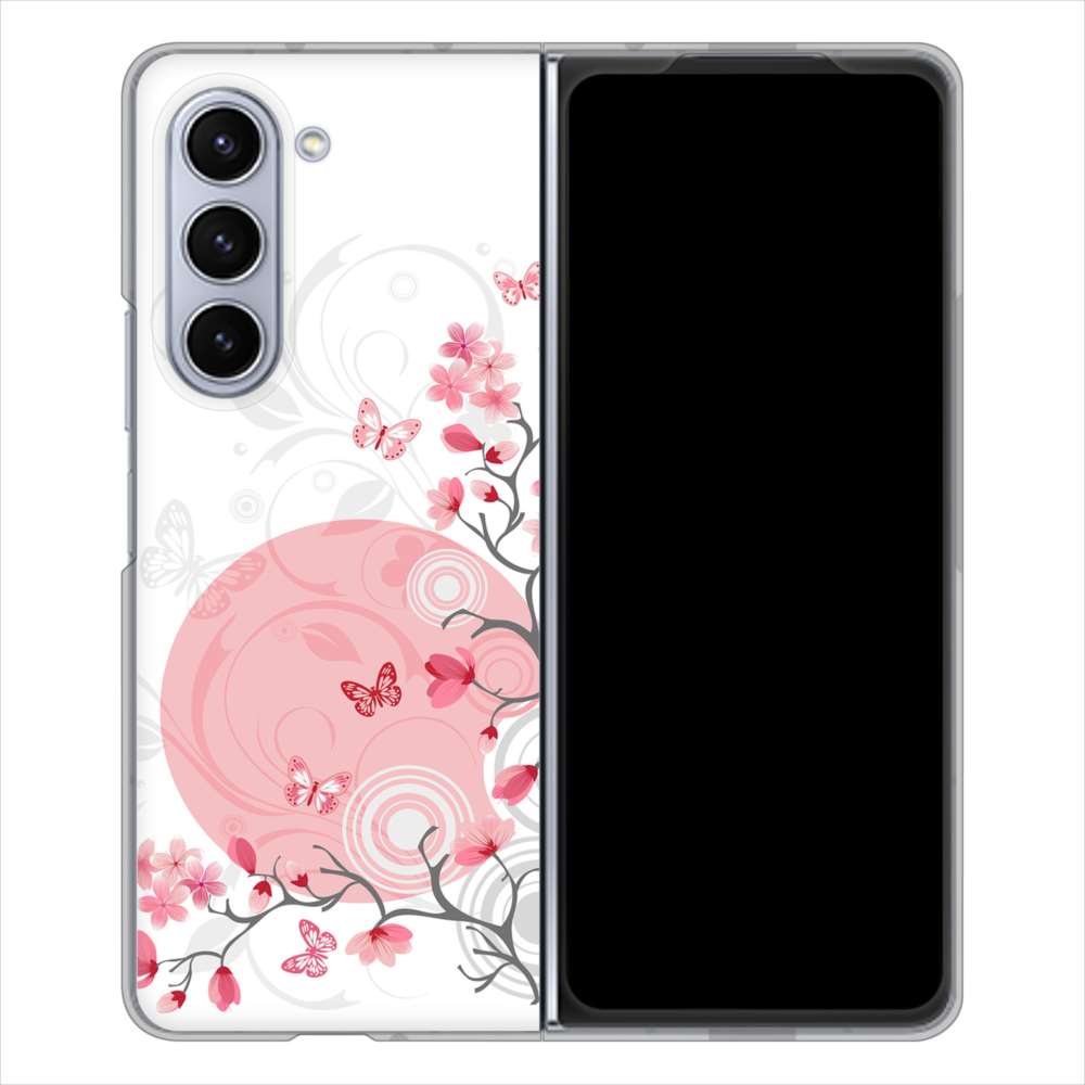 Galaxy Z Fold5 SCG22 au 高画質仕上げ 背面印刷 ハードケースバタフライ