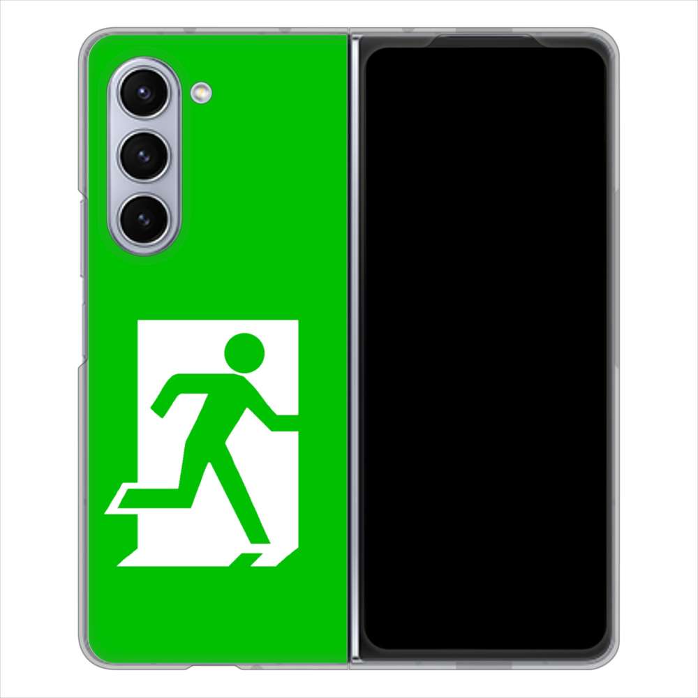 Galaxy Z Fold5 SCG22 au 高画質仕上げ 背面印刷 ハードケース 【163 非常口】