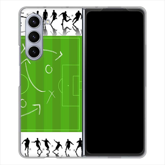 Galaxy Z Fold5 SCG22 au 高画質仕上げ 背面印刷 ハードケース 【304 サッカー戦略ボード】