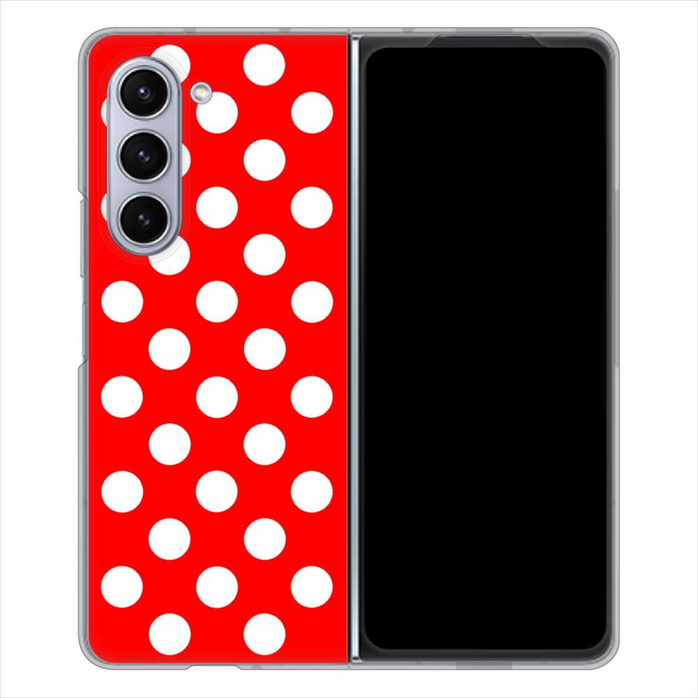 Galaxy Z Fold5 SCG22 au 高画質仕上げ 背面印刷 ハードケースシンプル柄(水玉)