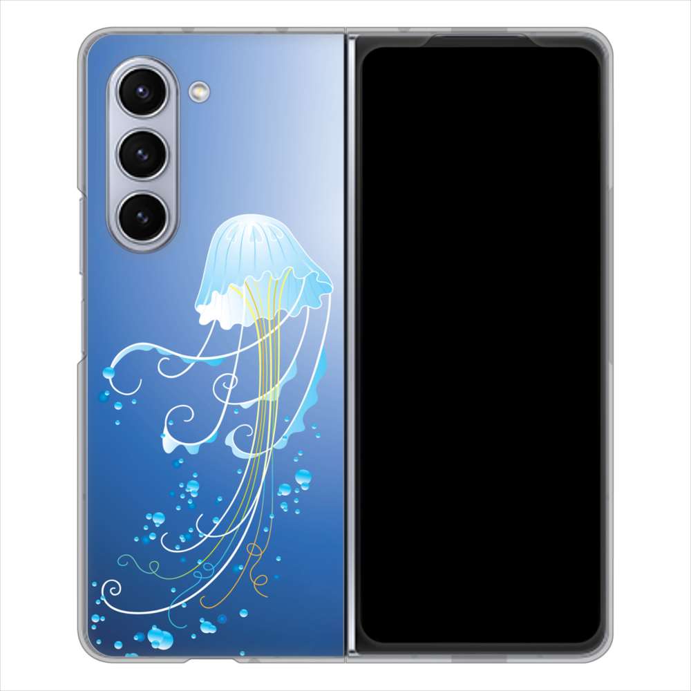 Galaxy Z Fold5 SCG22 au 高画質仕上げ 背面印刷 ハードケース 【362 ジェリーフィシュ】
