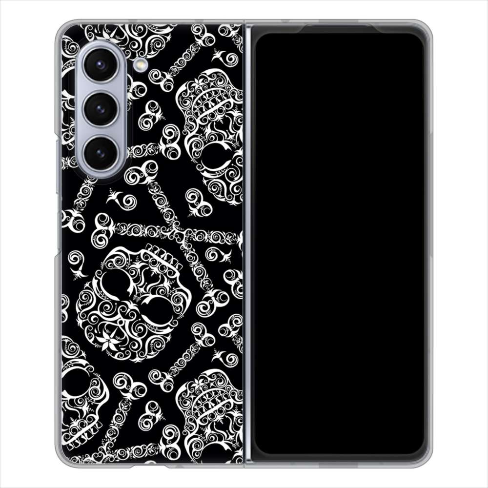 Galaxy Z Fold5 SCG22 au 高画質仕上げ 背面印刷 ハードケース 【363 ドクロの刺青】