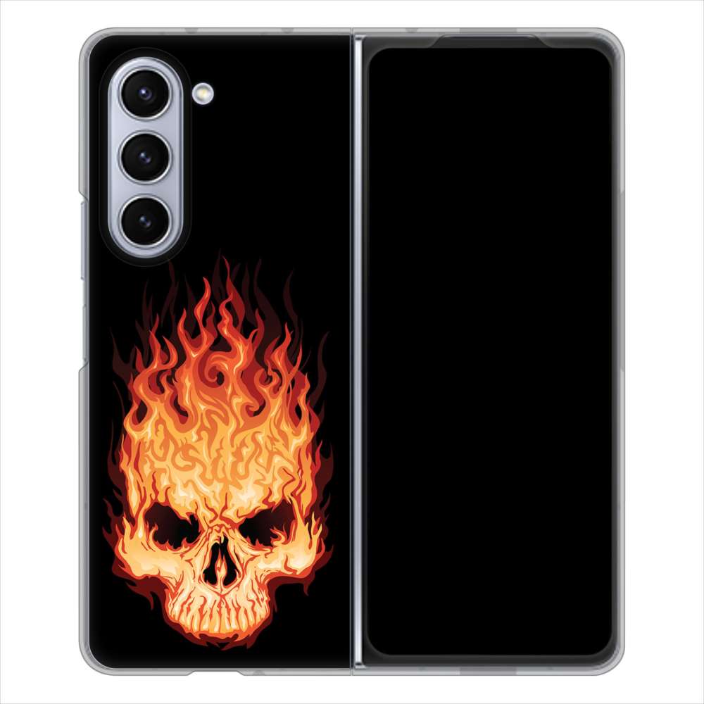 Galaxy Z Fold5 SCG22 au 高画質仕上げ 背面印刷 ハードケース 【364 ドクロの怒り】